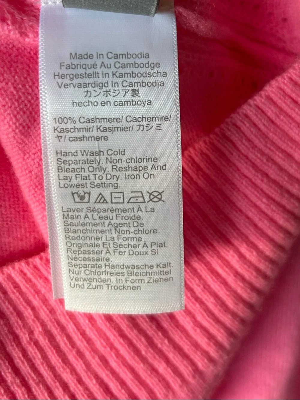 NWT J.Crew Neon Geranium Pink Cashmere blouson-sleeve sweater Sz L